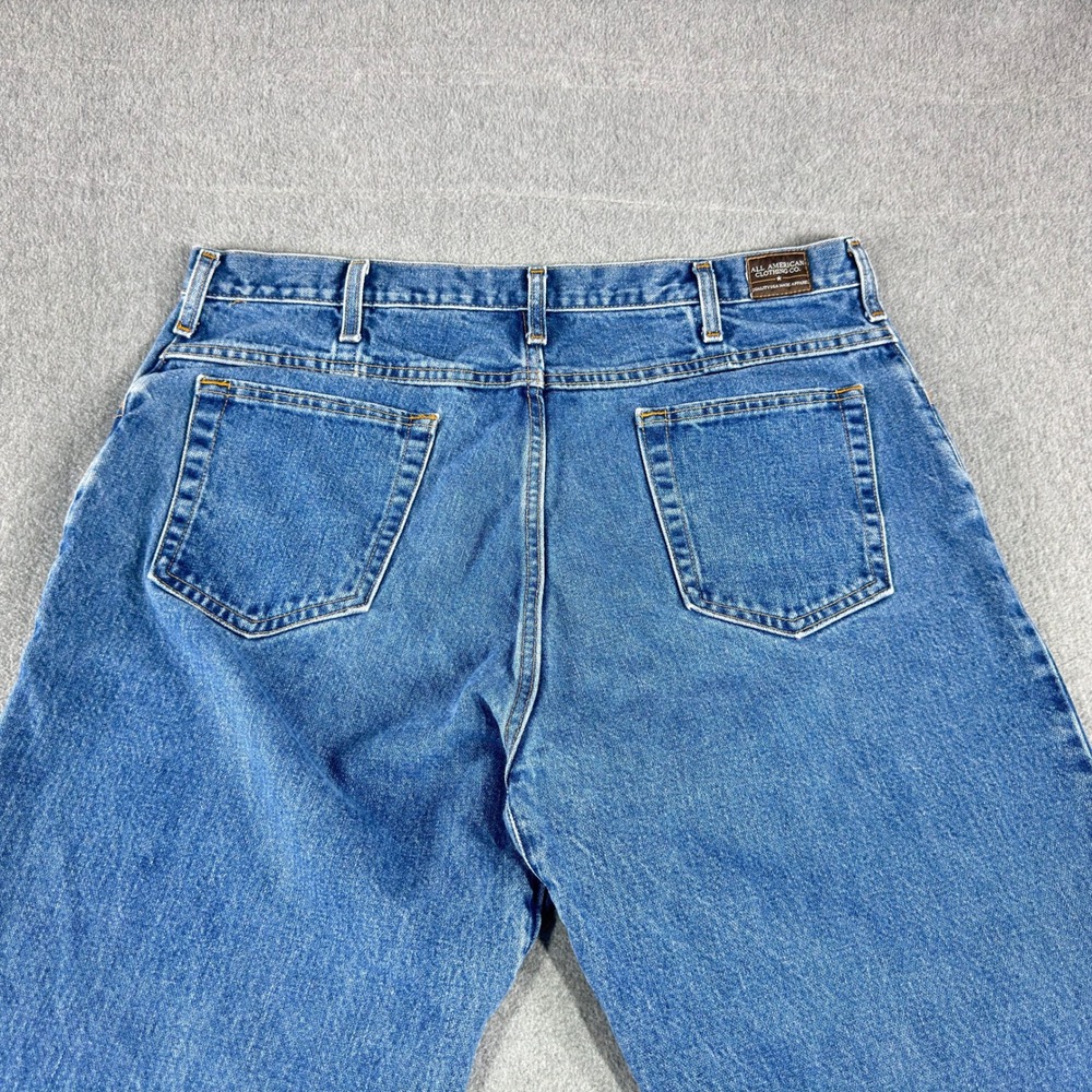 All American Clothing Co Jeans Mens 40x32 28" Gusset Relaxed Straight Denim USA